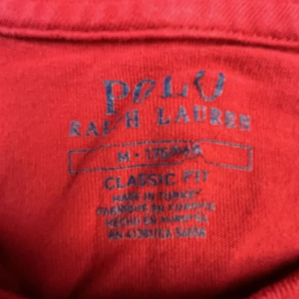 Polo Ralph Lauren T-Shirt Mens Mediums Red Big Pony Logo Graphic Tee Cotton